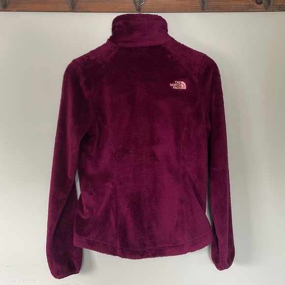 The North Face Osito maroon faux fur fleece zip-up jacket,size XS - Picture 7 of 9